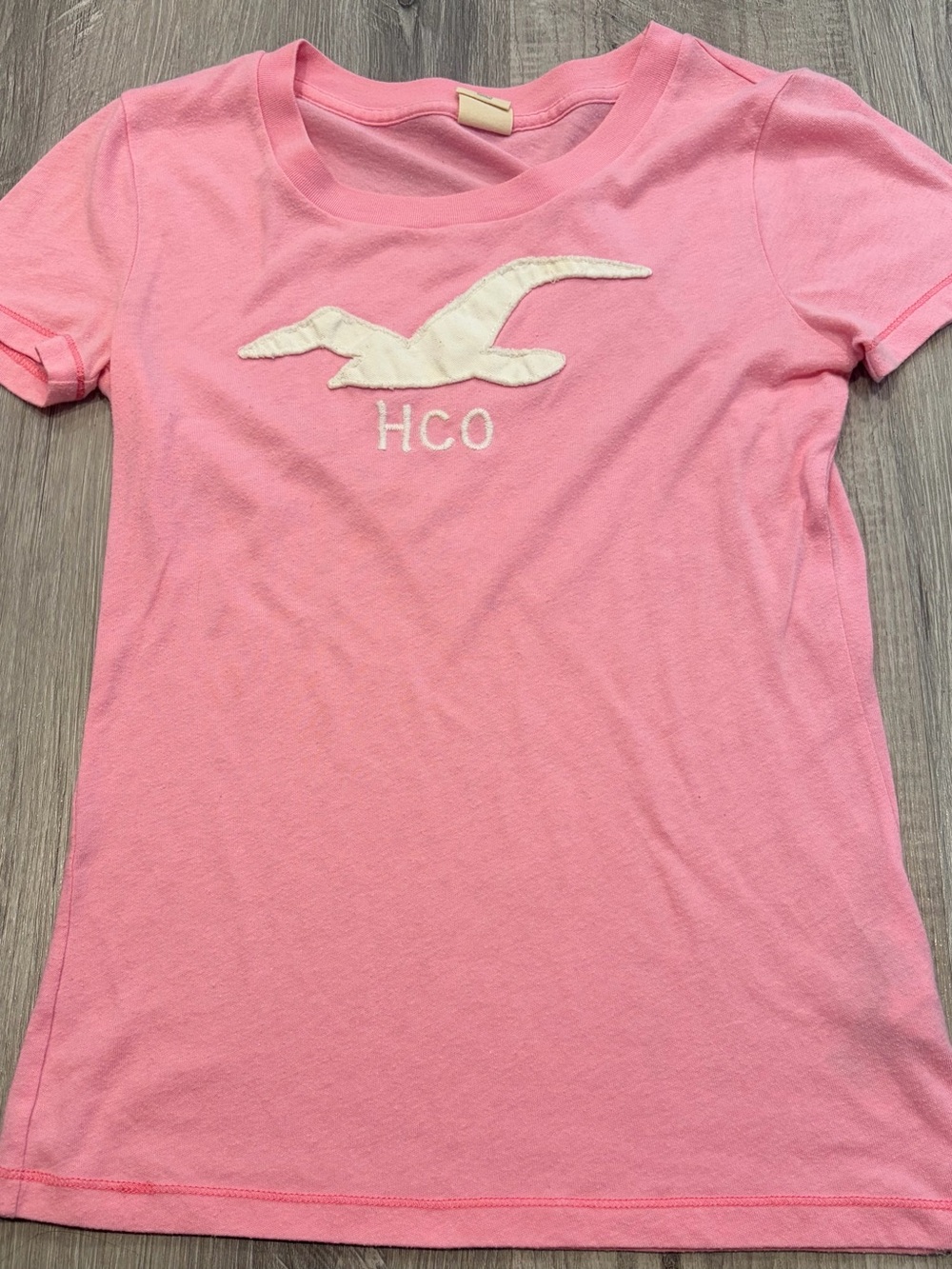 Hollister Co. pink tee shirt seagull HCO woman’s small